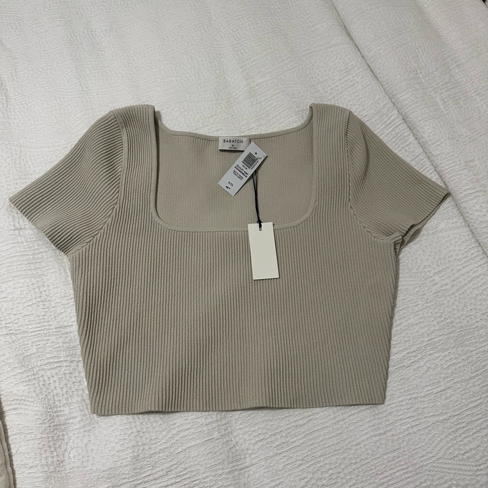 Aritzia Babaton Sculpt Knit Squareneck Top